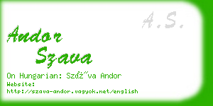 andor szava business card